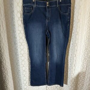 Lane Bryant Jeans Womens 22 Reg Blue Denim Boot Cut Tighter Tummy Tech